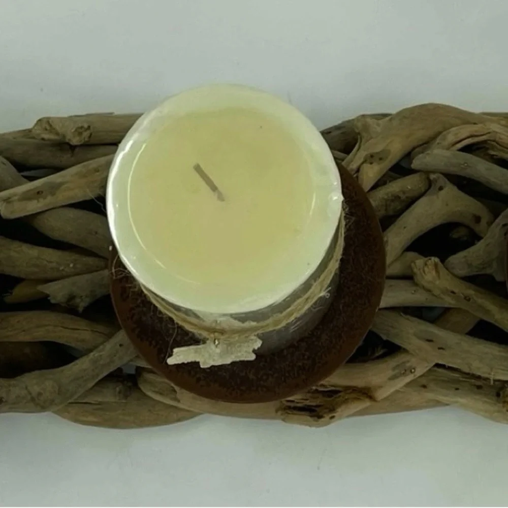 Driftwood Beach Beachy Rustic Seashell 2 Glass Globes 1 Candle 24”x3.5 Decor NWT - Picture 14 of 16